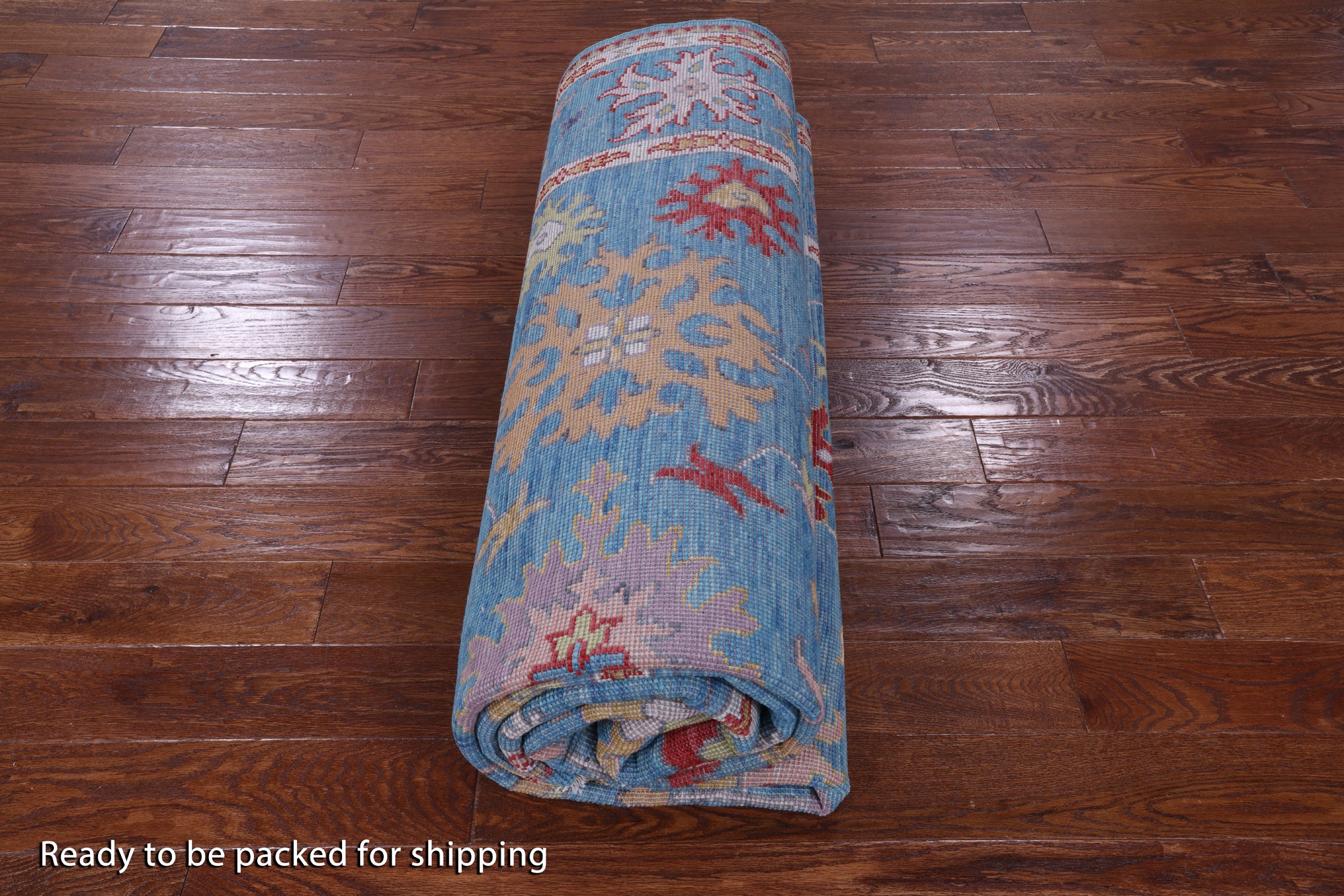 Blue Turkish Oushak Handmade Wool Rug - 8' 8" X 12' 4" - Golden Nile