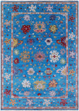 Blue Turkish Oushak Handmade Wool Rug - 8' 8" X 12' 4" - Golden Nile