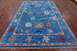 Blue Turkish Oushak Handmade Wool Rug - 8' 8" X 12' 4" - Golden Nile