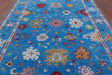 Blue Turkish Oushak Handmade Wool Rug - 8' 8" X 12' 4" - Golden Nile