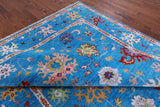 Blue Turkish Oushak Handmade Wool Rug - 8' 8" X 12' 4" - Golden Nile