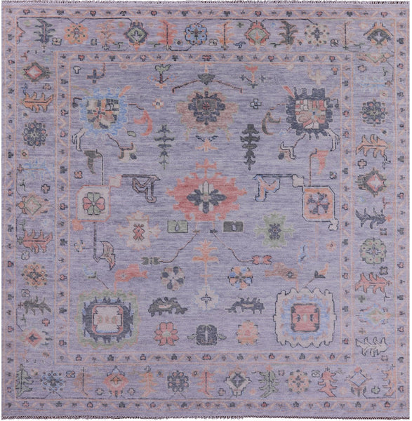 Square Turkish Oushak Hand Knotted Wool Rug - 9' 1" X 9' 2" - Golden Nile