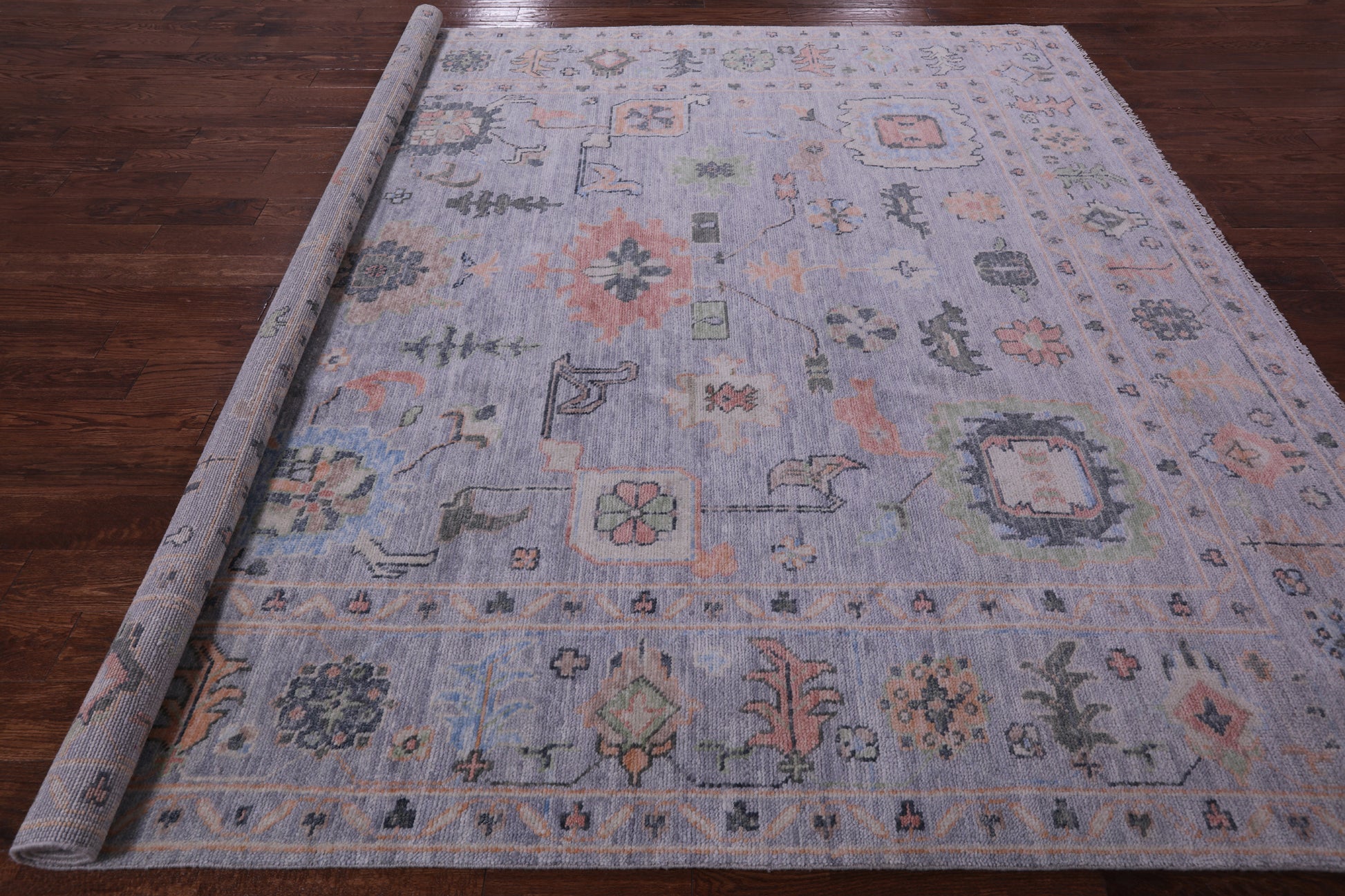 Square Turkish Oushak Hand Knotted Wool Rug - 9' 1" X 9' 2" - Golden Nile