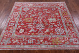 Square Turkish Oushak Hand Knotted Wool Rug - 5' 10" X 6' 4" - Golden Nile