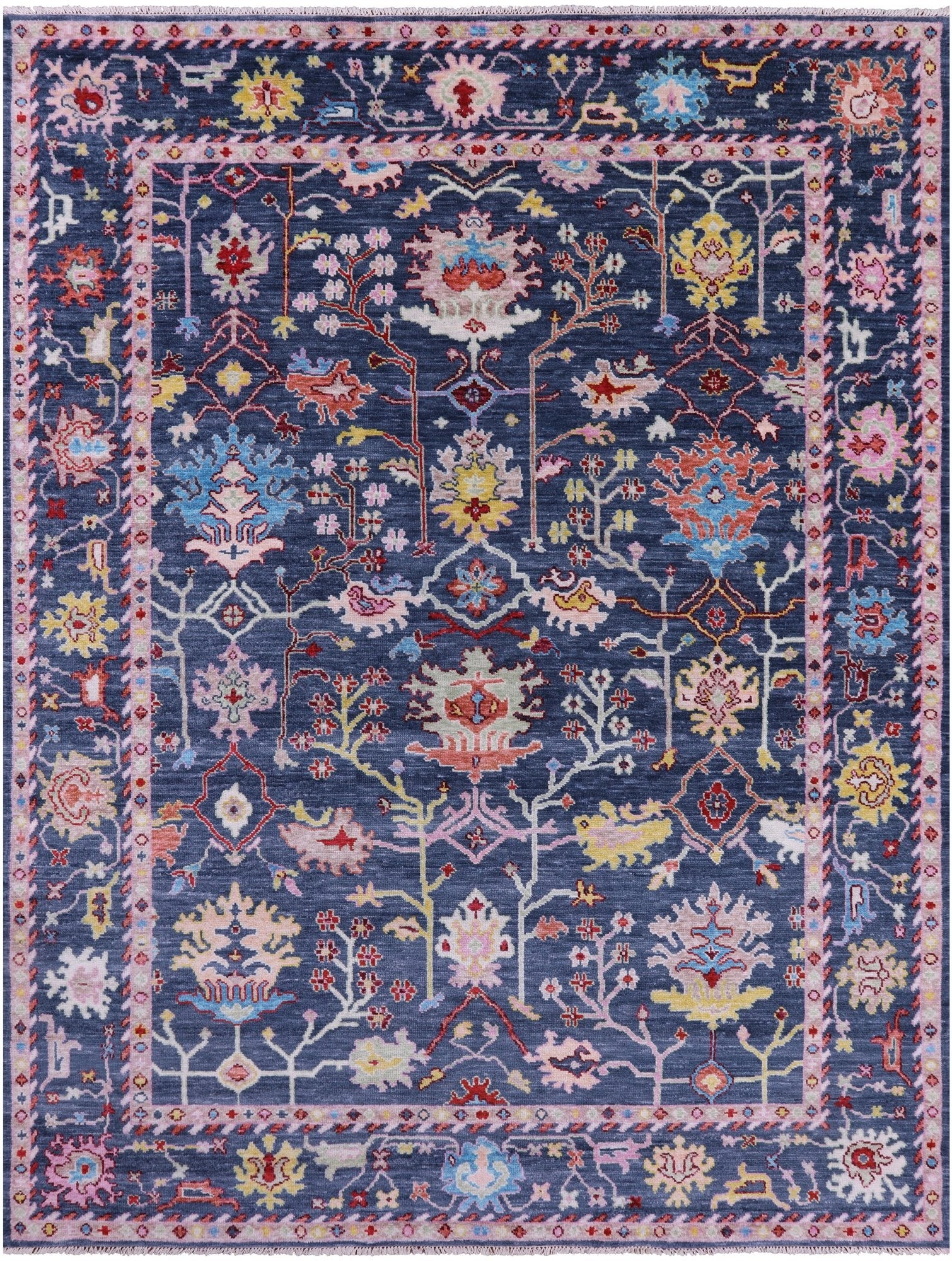 Grey Turkish Oushak Hand Knotted Wool Rug - 9' 0" X 12' 0" - Golden Nile