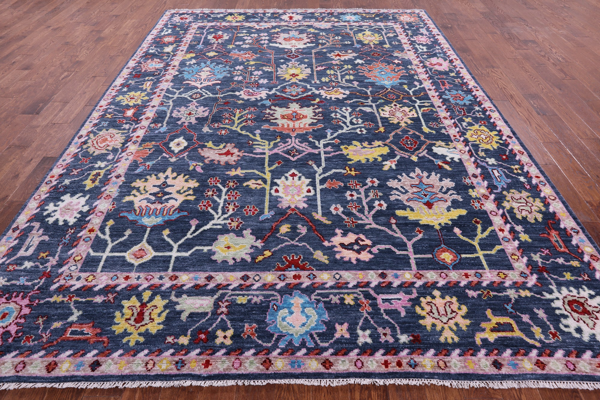 Grey Turkish Oushak Hand Knotted Wool Rug - 9' 0" X 12' 0" - Golden Nile