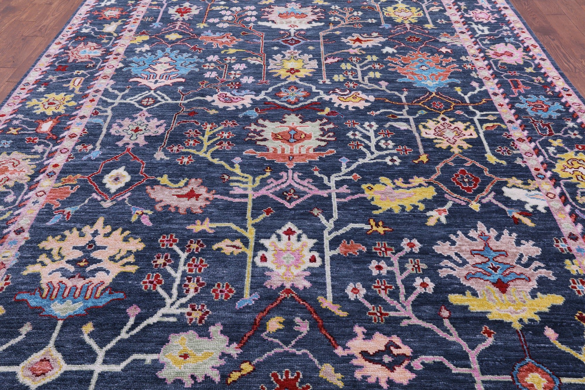 Grey Turkish Oushak Hand Knotted Wool Rug - 9' 0" X 12' 0" - Golden Nile