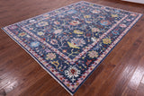 Grey Turkish Oushak Hand Knotted Wool Rug - 9' 0" X 12' 0" - Golden Nile