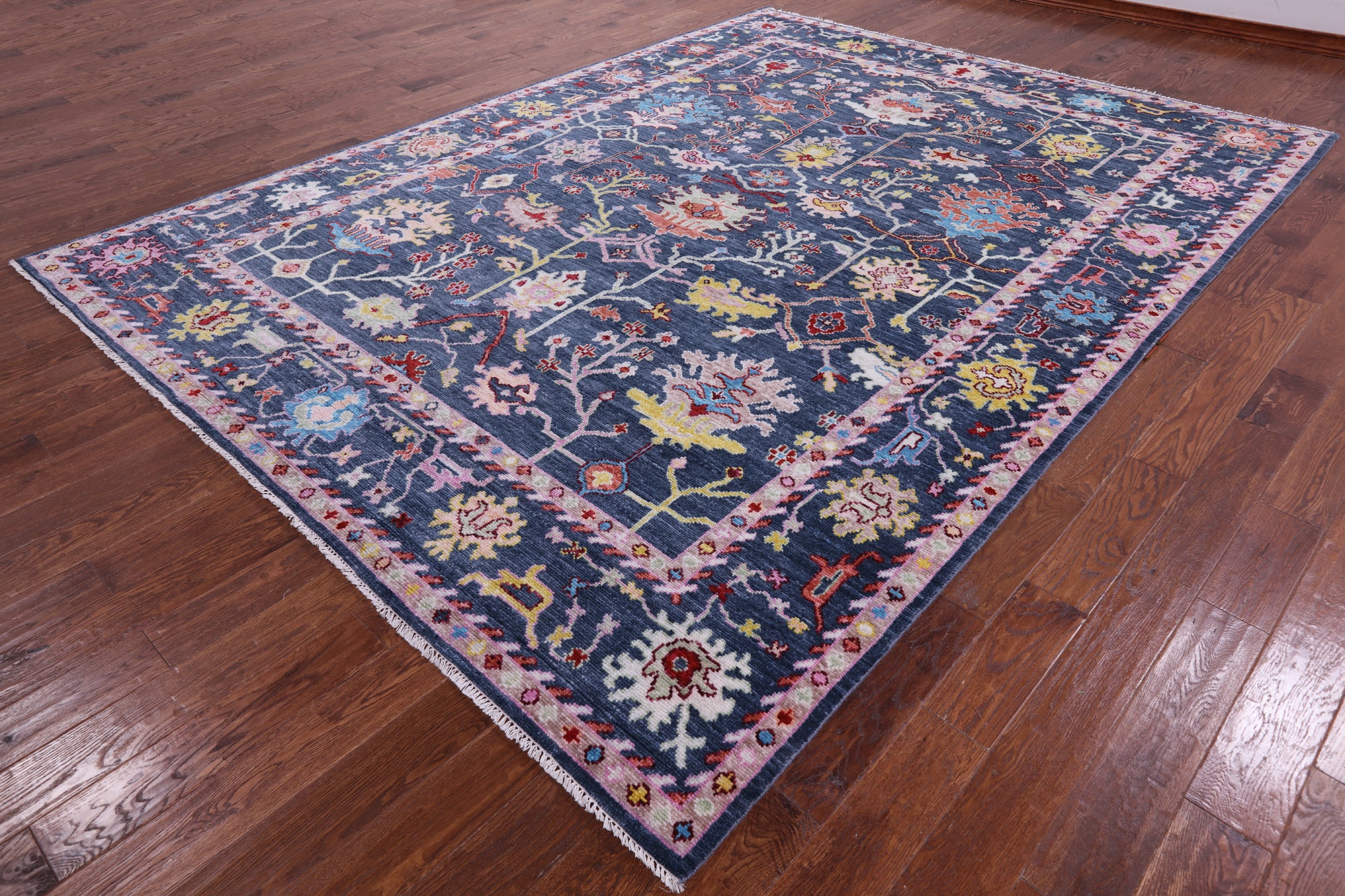 Grey Turkish Oushak Hand Knotted Wool Rug - 9' 0" X 12' 0" - Golden Nile