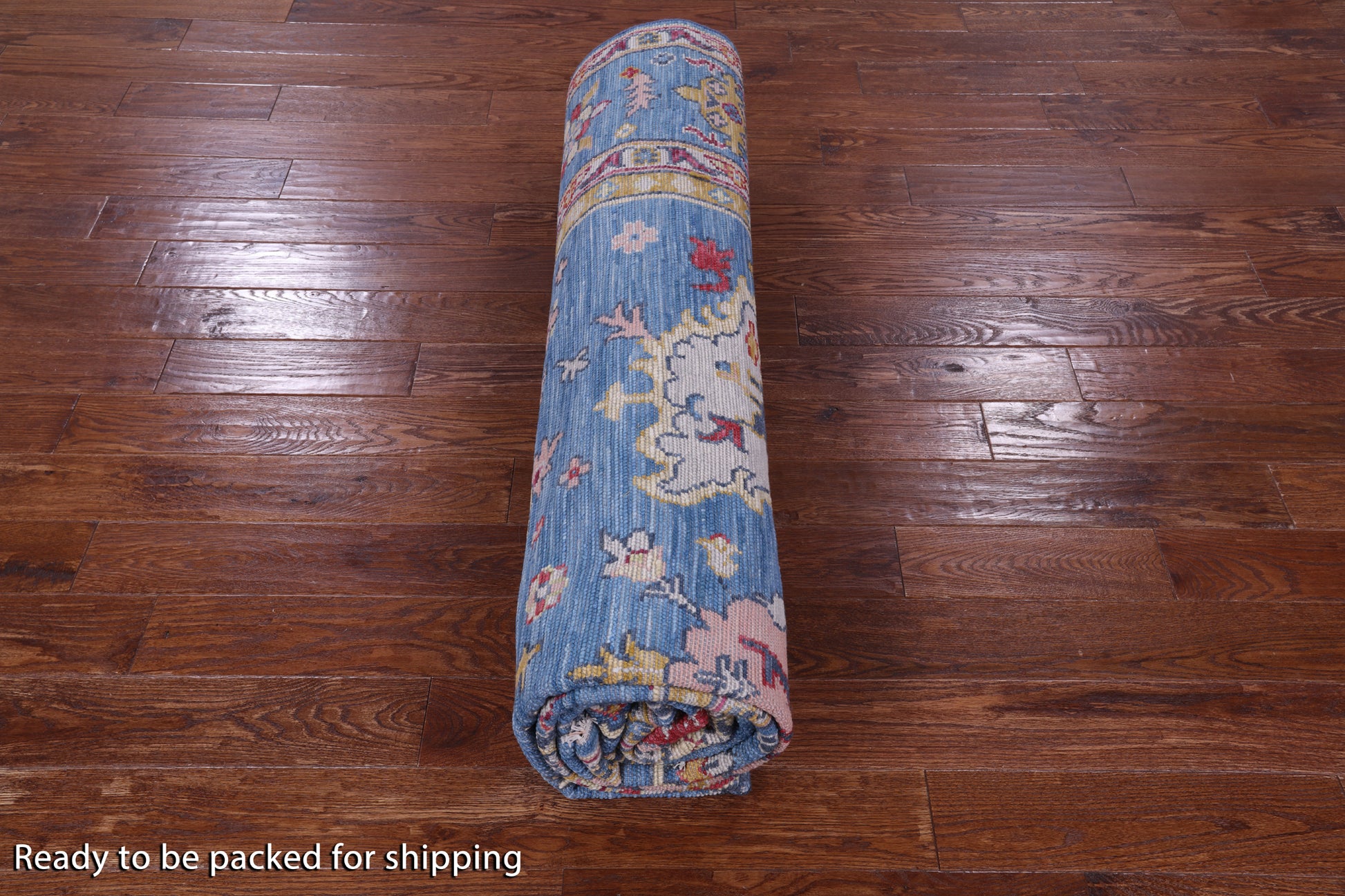 Blue Turkish Oushak Hand Knotted Wool Rug - 8' 11" X 12' 1" - Golden Nile