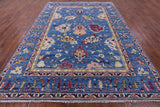 Blue Turkish Oushak Hand Knotted Wool Rug - 8' 11" X 12' 1" - Golden Nile