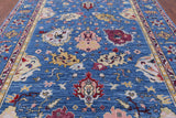 Blue Turkish Oushak Hand Knotted Wool Rug - 8' 11" X 12' 1" - Golden Nile