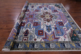Geometric Kazak Hand Knotted Wool Rug - 9' 2" X 12' 2" - Golden Nile