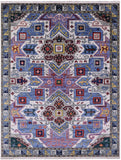 Geometric Kazak Hand Knotted Wool Rug - 9' 2" X 12' 2" - Golden Nile