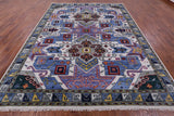 Geometric Kazak Hand Knotted Wool Rug - 9' 2" X 12' 2" - Golden Nile