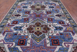 Geometric Kazak Hand Knotted Wool Rug - 9' 2" X 12' 2" - Golden Nile
