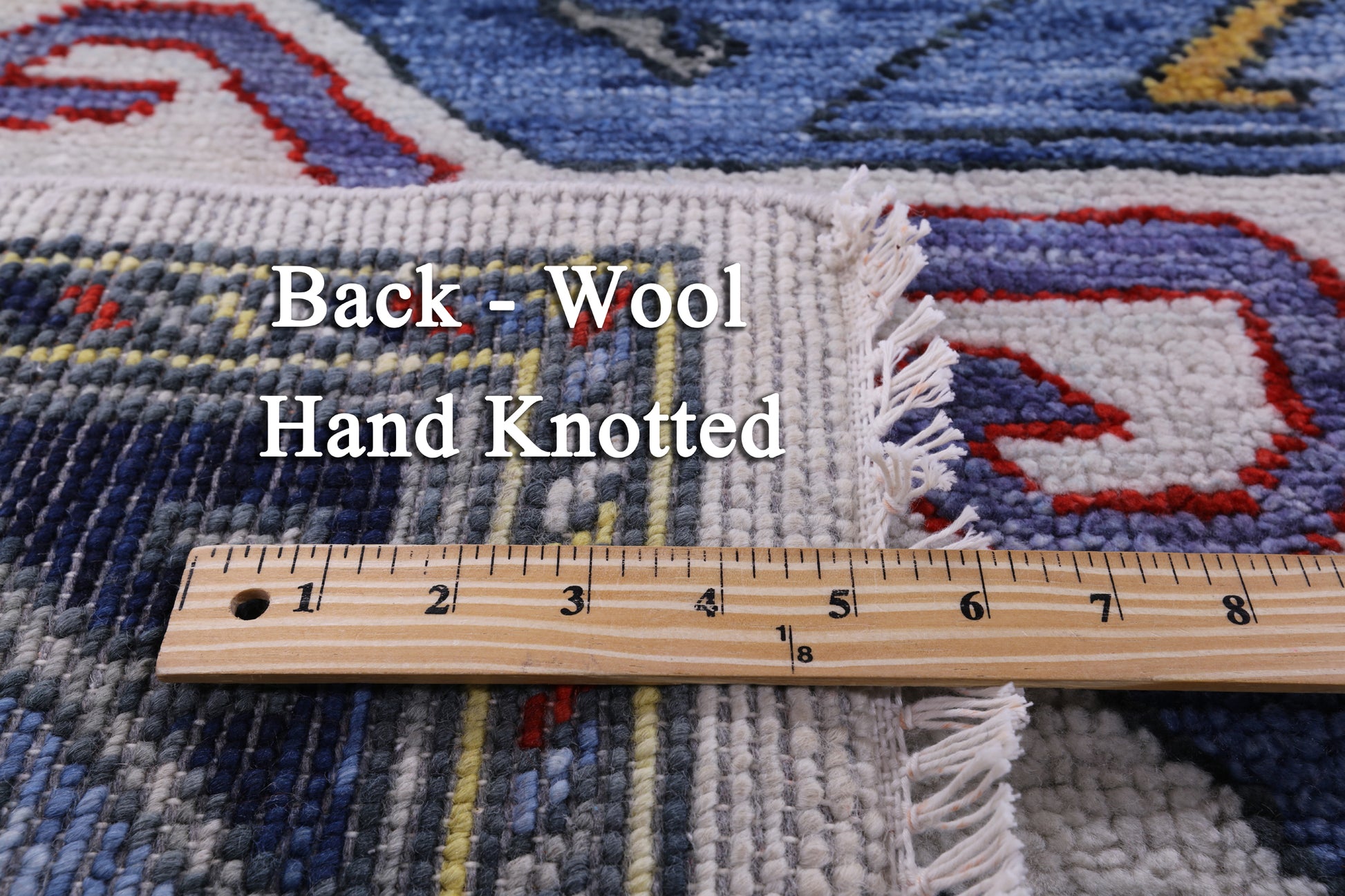 Geometric Kazak Hand Knotted Wool Rug - 9' 2" X 12' 2" - Golden Nile