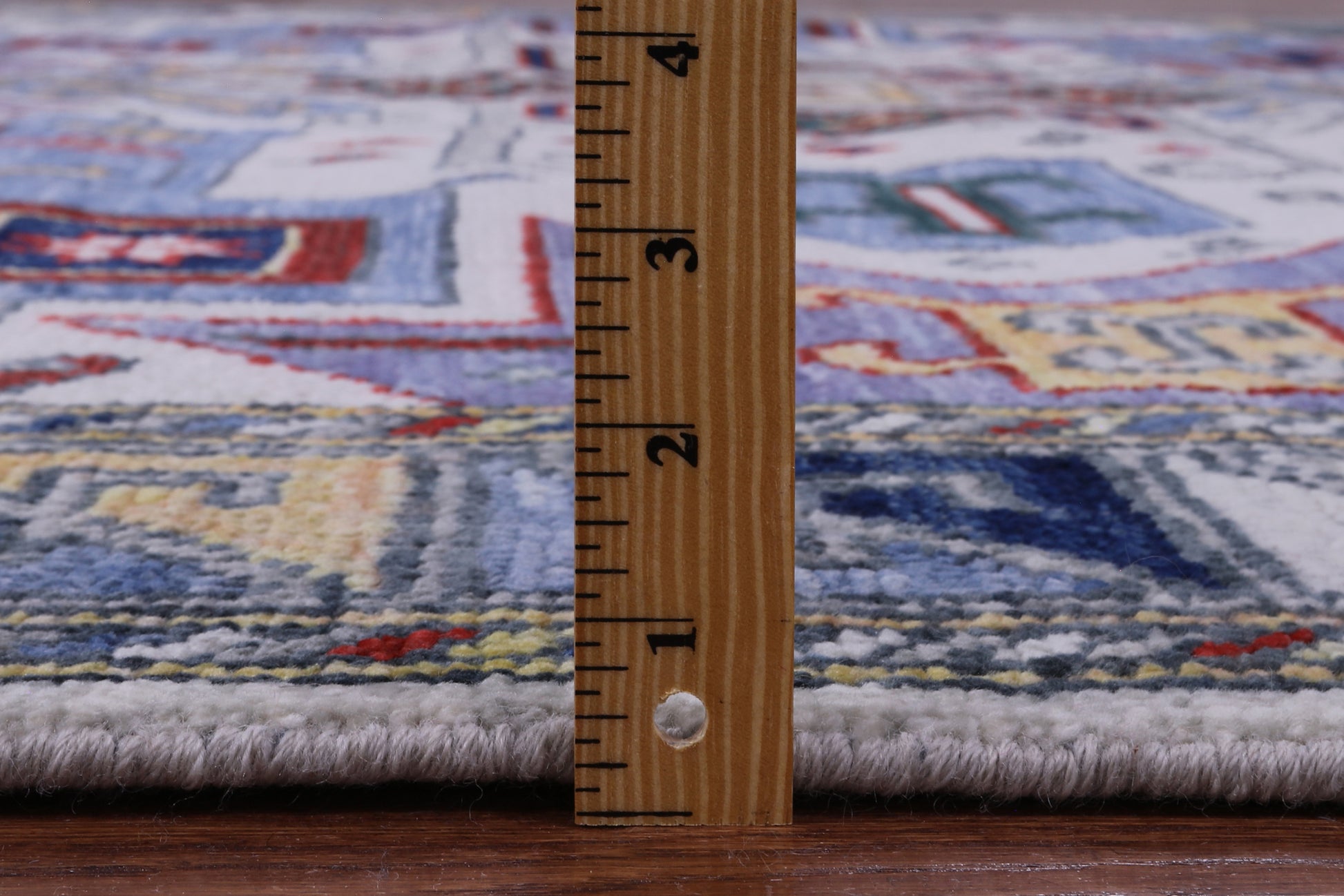 Geometric Kazak Hand Knotted Wool Rug - 9' 2" X 12' 2" - Golden Nile