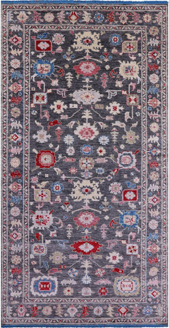 Grey Turkish Oushak Handmade Wool Rug - 8' 4
