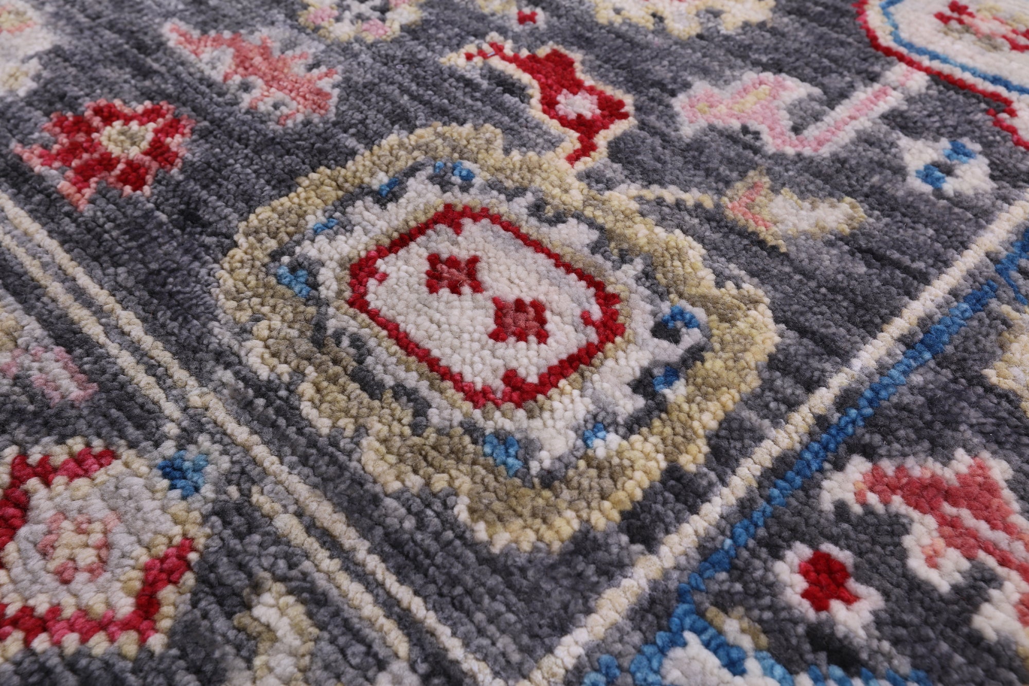 Grey Turkish Oushak Hand Knotted Wool Runner Rug - 4' 3" X 11' 11" - Golden Nile