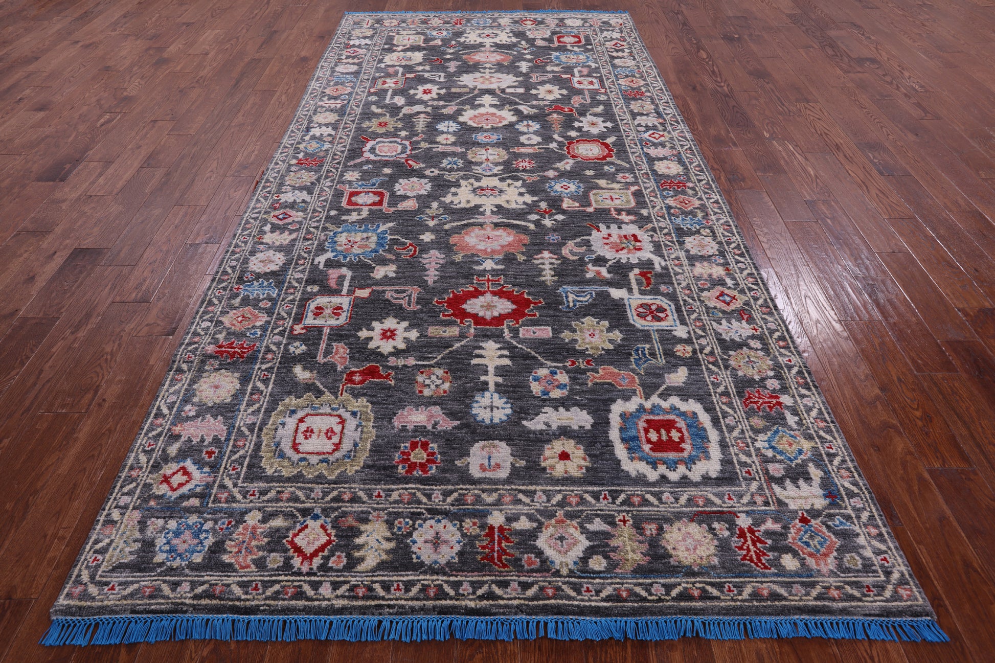 Grey Turkish Oushak Hand Knotted Wool Rug - 6' 0" X 12' 2" - Golden Nile
