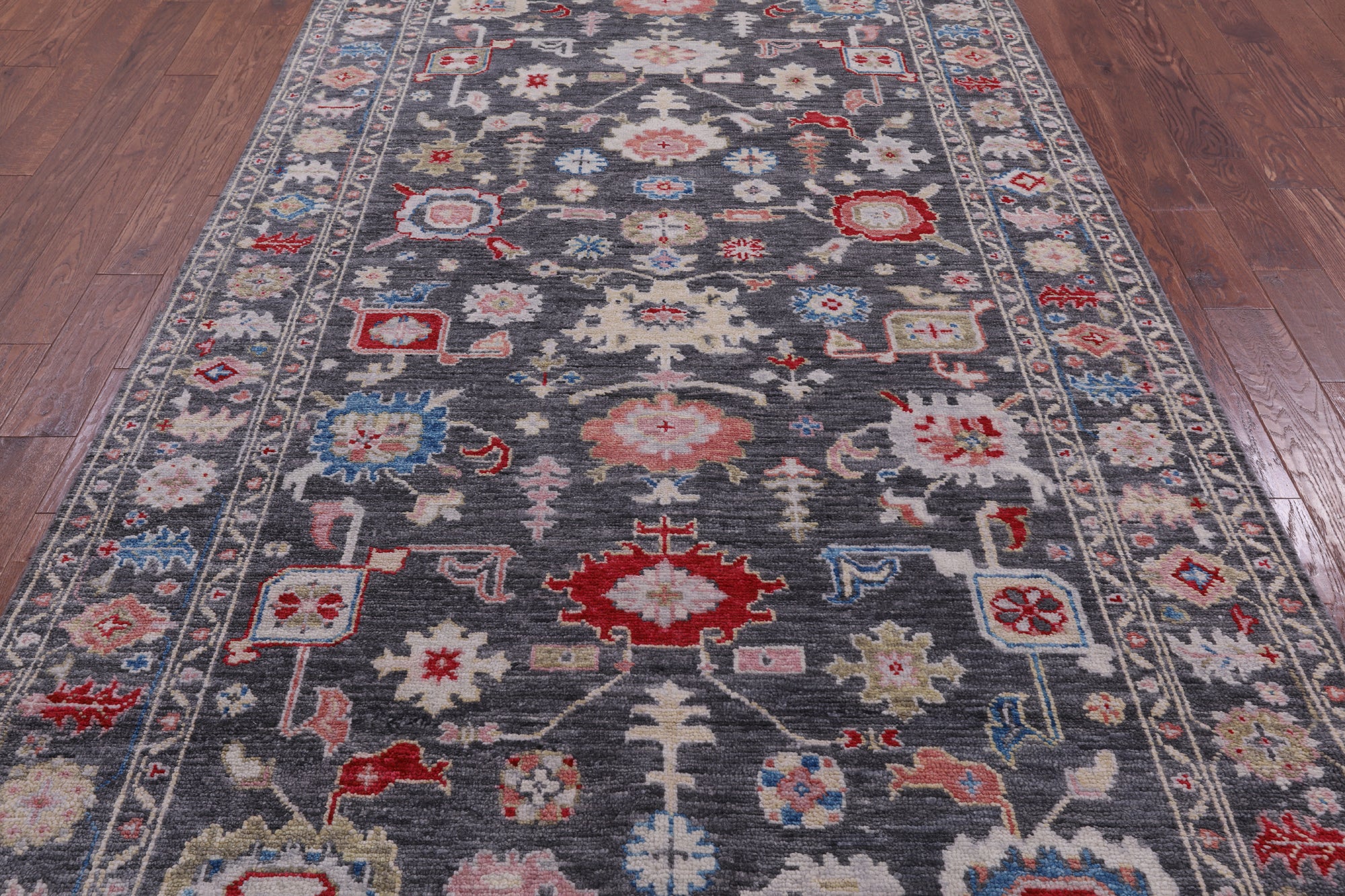 Grey Turkish Oushak Hand Knotted Wool Rug - 6' 0" X 12' 2" - Golden Nile