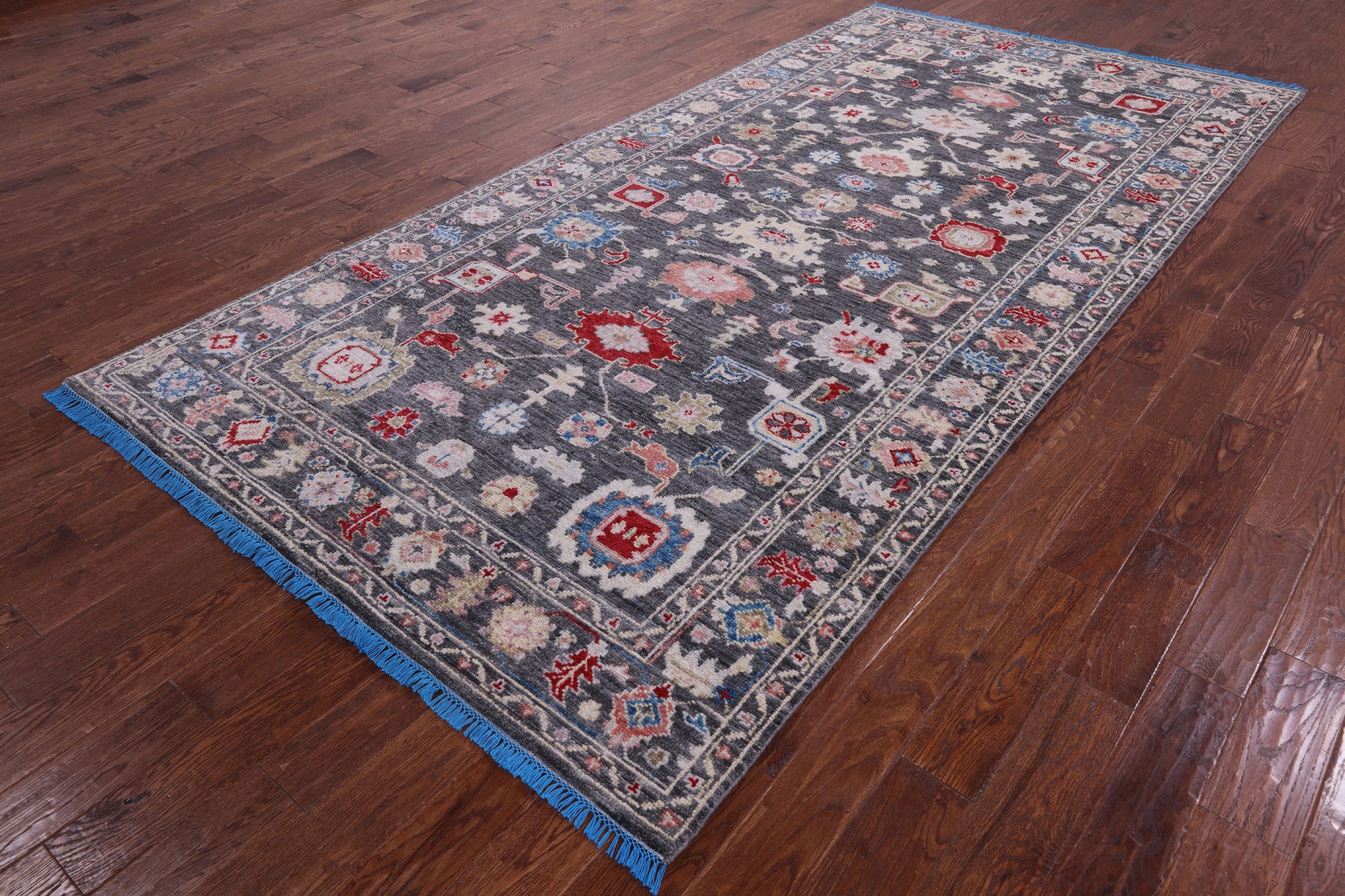 Grey Turkish Oushak Hand Knotted Wool Rug - 6' 0" X 12' 2" - Golden Nile
