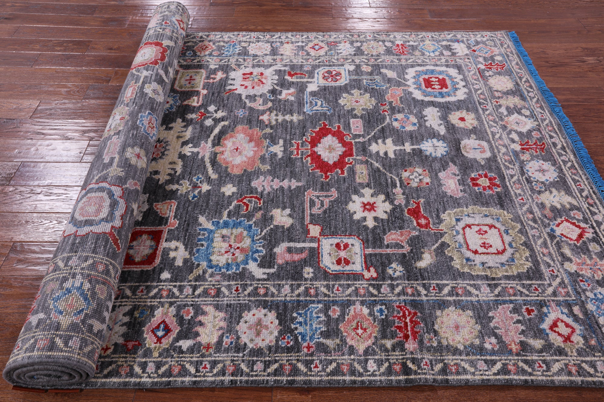 Grey Turkish Oushak Hand Knotted Wool Rug - 6' 0" X 12' 2" - Golden Nile