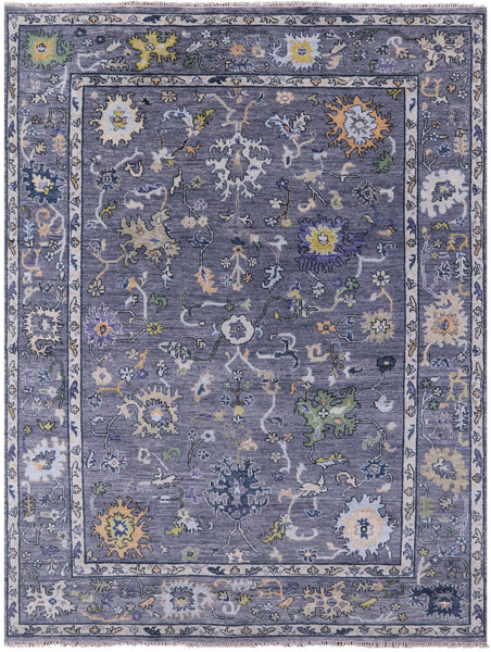Grey Turkish Oushak Hand Knotted Wool Rug - 8' 11" X 11' 11" - Golden Nile