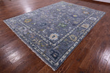 Grey Turkish Oushak Hand Knotted Wool Rug - 8' 11" X 11' 11" - Golden Nile