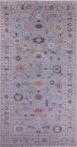 Turkish Oushak Hand Knotted Wool Rug - 9' 5" X 18' 2" - Golden Nile