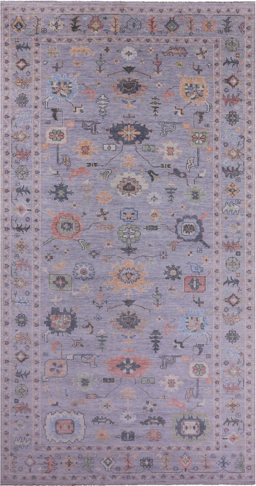 Turkish Oushak Hand Knotted Wool Rug - 9' 5" X 18' 2" - Golden Nile