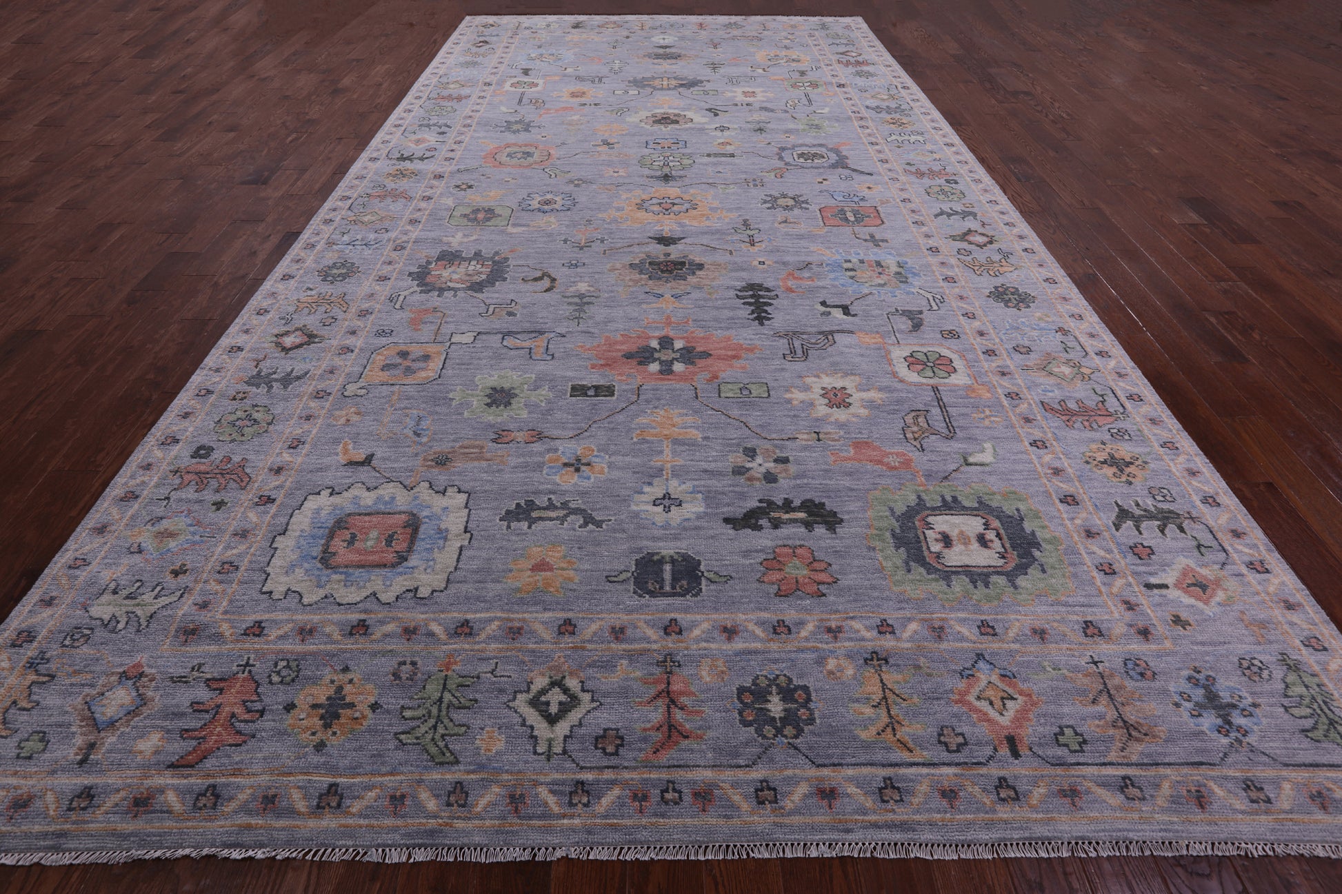 Turkish Oushak Hand Knotted Wool Rug - 9' 5" X 18' 2" - Golden Nile