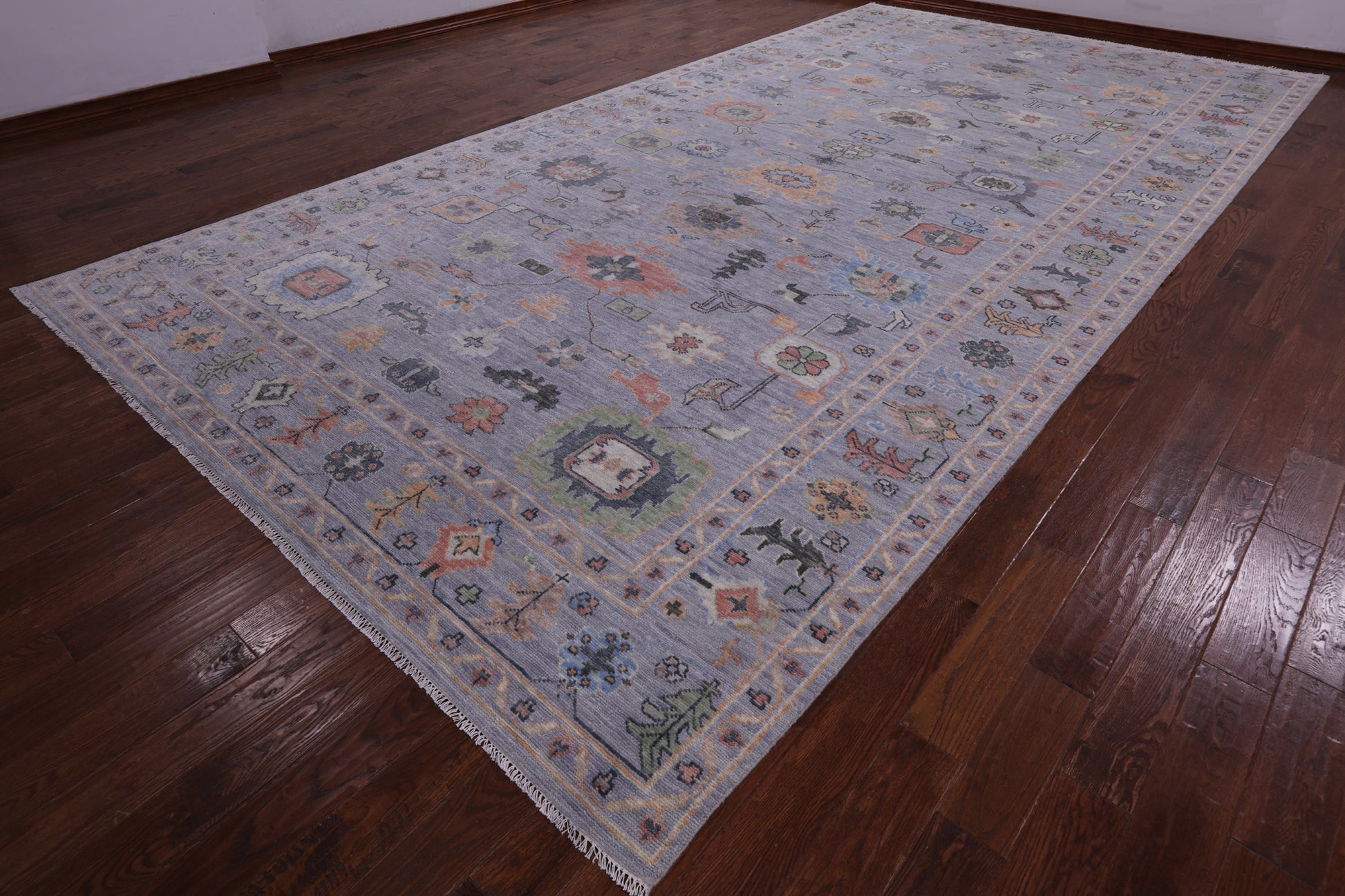 Turkish Oushak Hand Knotted Wool Rug - 9' 5" X 18' 2" - Golden Nile