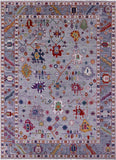 Grey Turkish Oushak Hand Knotted Wool Rug - 10' 2" X 14' 2" - Golden Nile