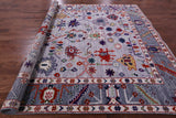 Grey Turkish Oushak Hand Knotted Wool Rug - 9' 4" X 11' 9" - Golden Nile