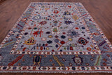 Grey Turkish Oushak Hand Knotted Wool Rug - 9' 4" X 11' 9" - Golden Nile