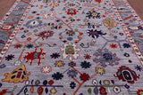 Grey Turkish Oushak Hand Knotted Wool Rug - 9' 4" X 11' 9" - Golden Nile