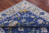 Blue Turkish Oushak Handmade Wool Rug - 7' 11" X 10' 1" - Golden Nile