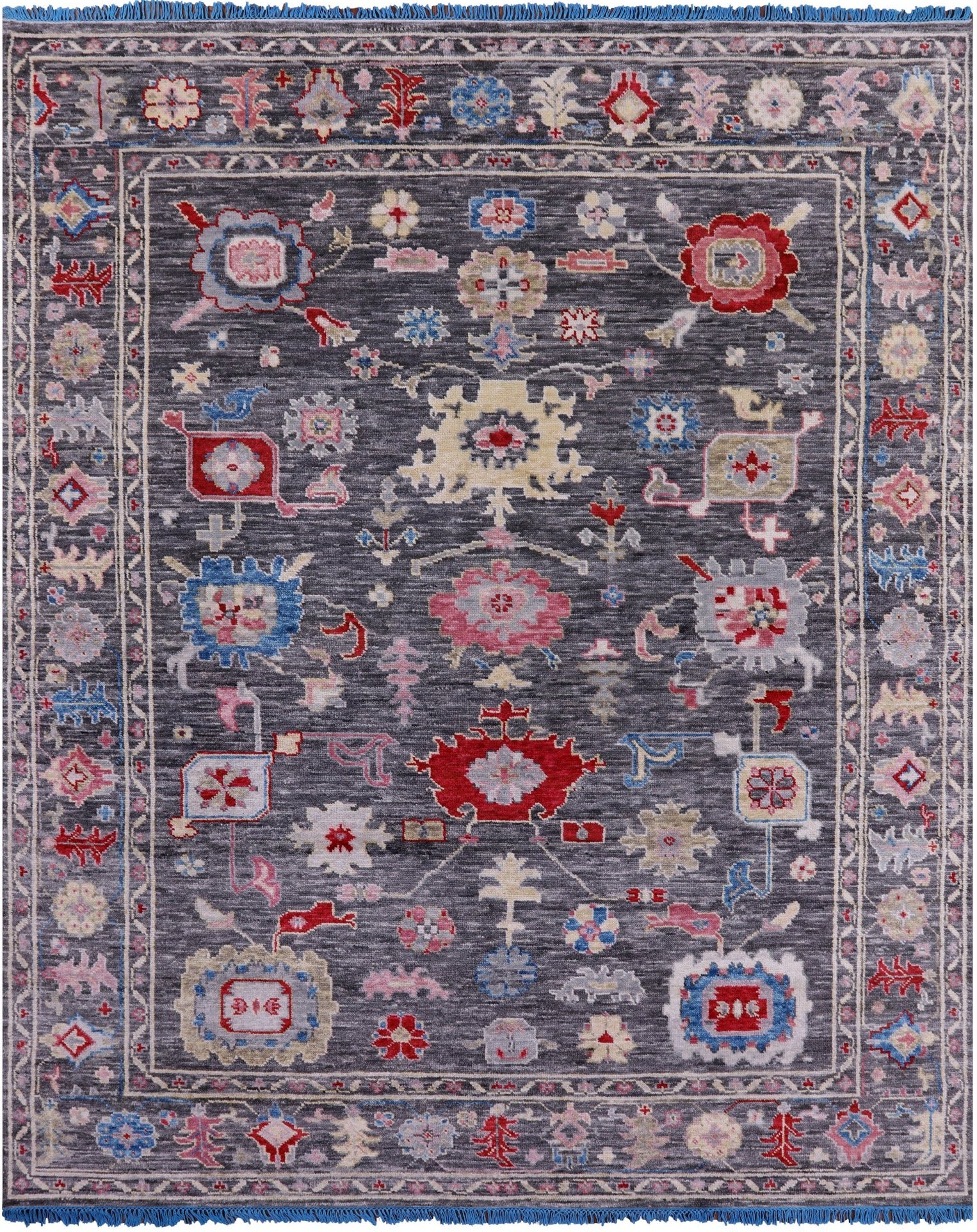 Grey Turkish Oushak Hand Knotted Wool Rug - 8' 2" X 10' 2" - Golden Nile