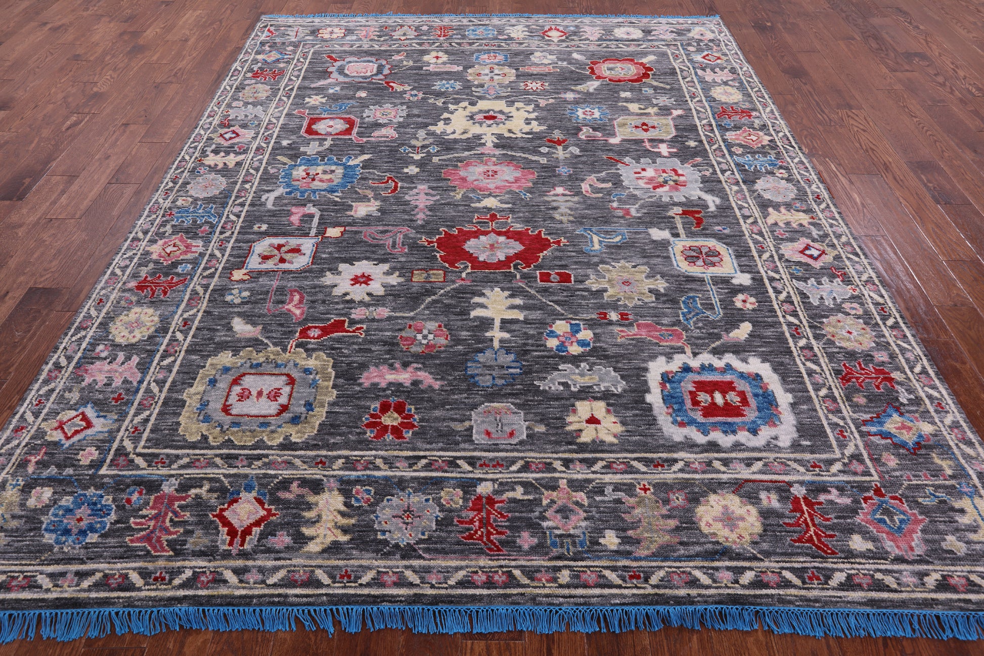 Grey Turkish Oushak Hand Knotted Wool Rug - 8' 2" X 10' 2" - Golden Nile