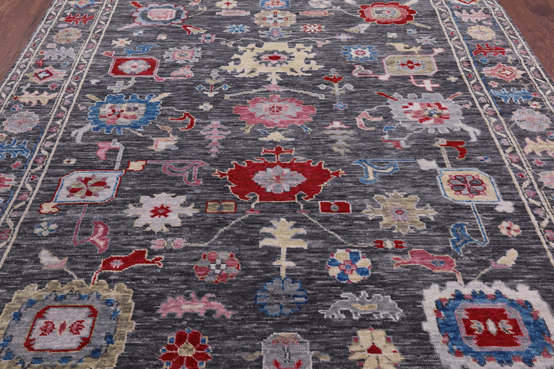 Grey Turkish Oushak Hand Knotted Wool Rug - 8' 2" X 10' 2" - Golden Nile