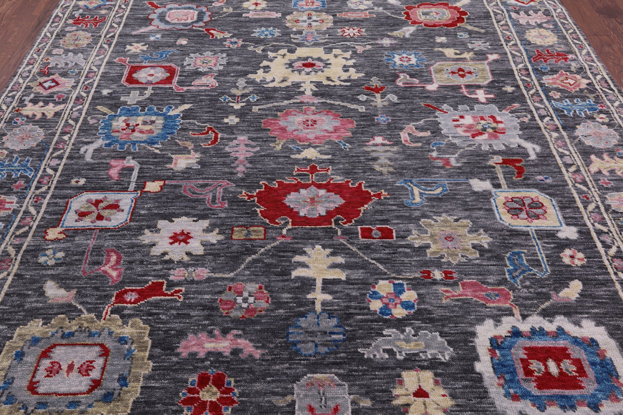 Grey Turkish Oushak Hand Knotted Wool Rug - 8' 2" X 10' 2" - Golden Nile