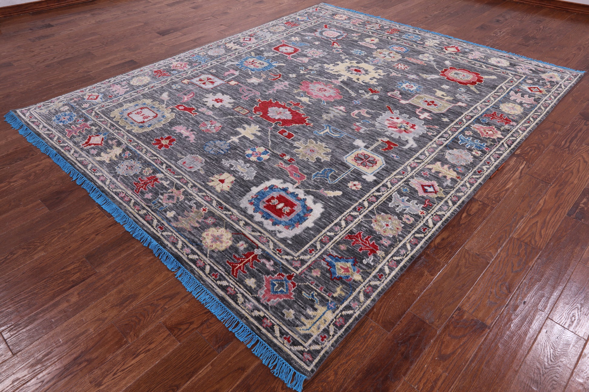 Grey Turkish Oushak Hand Knotted Wool Rug - 8' 2" X 10' 2" - Golden Nile