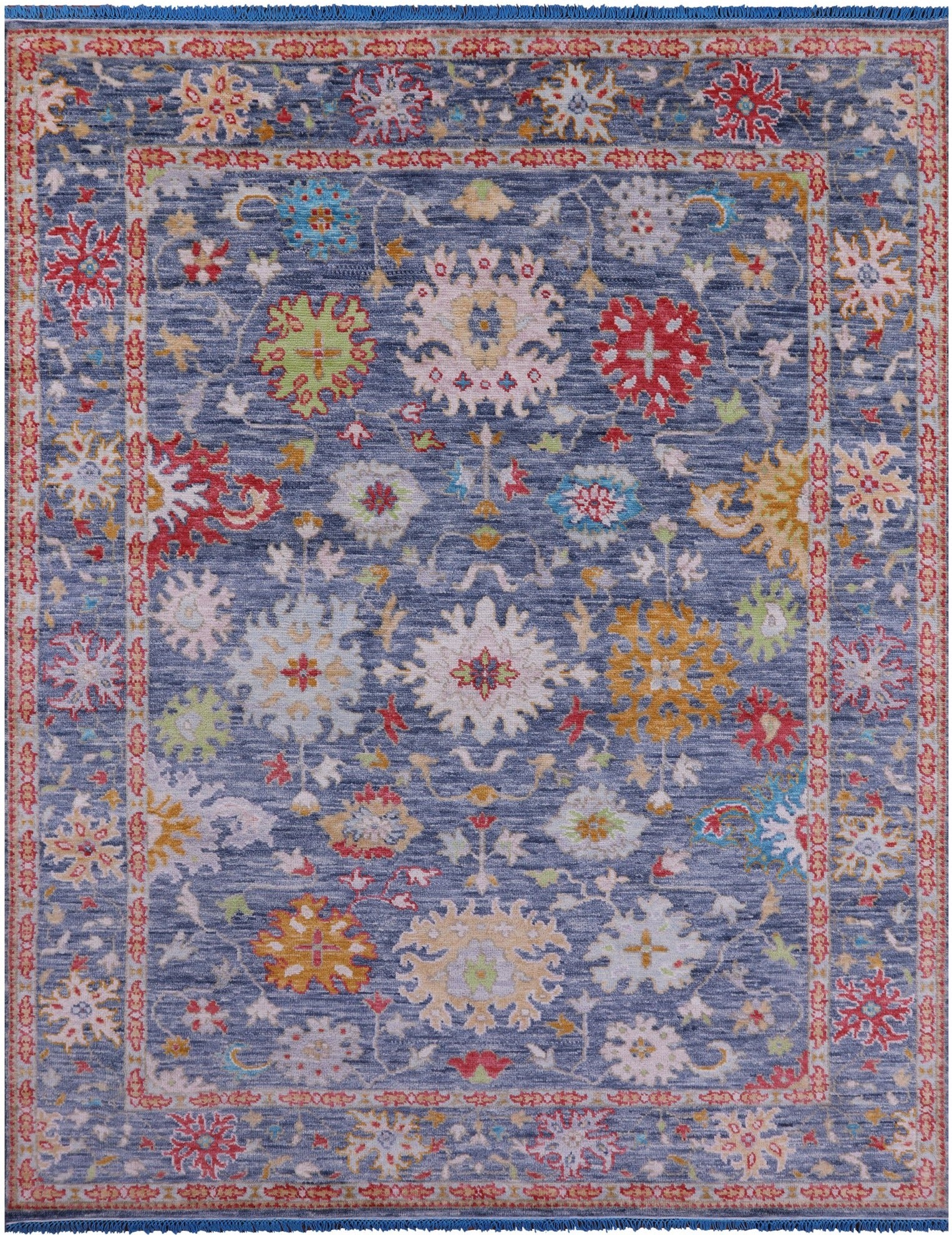 Turkish Oushak Hand Knotted Wool Rug - 8' 0" X 10' 4" - Golden Nile