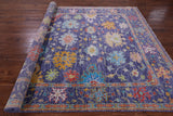 Purple Turkish Oushak Hand Knotted Wool Rug - 7' 9" X 9' 11" - Golden Nile