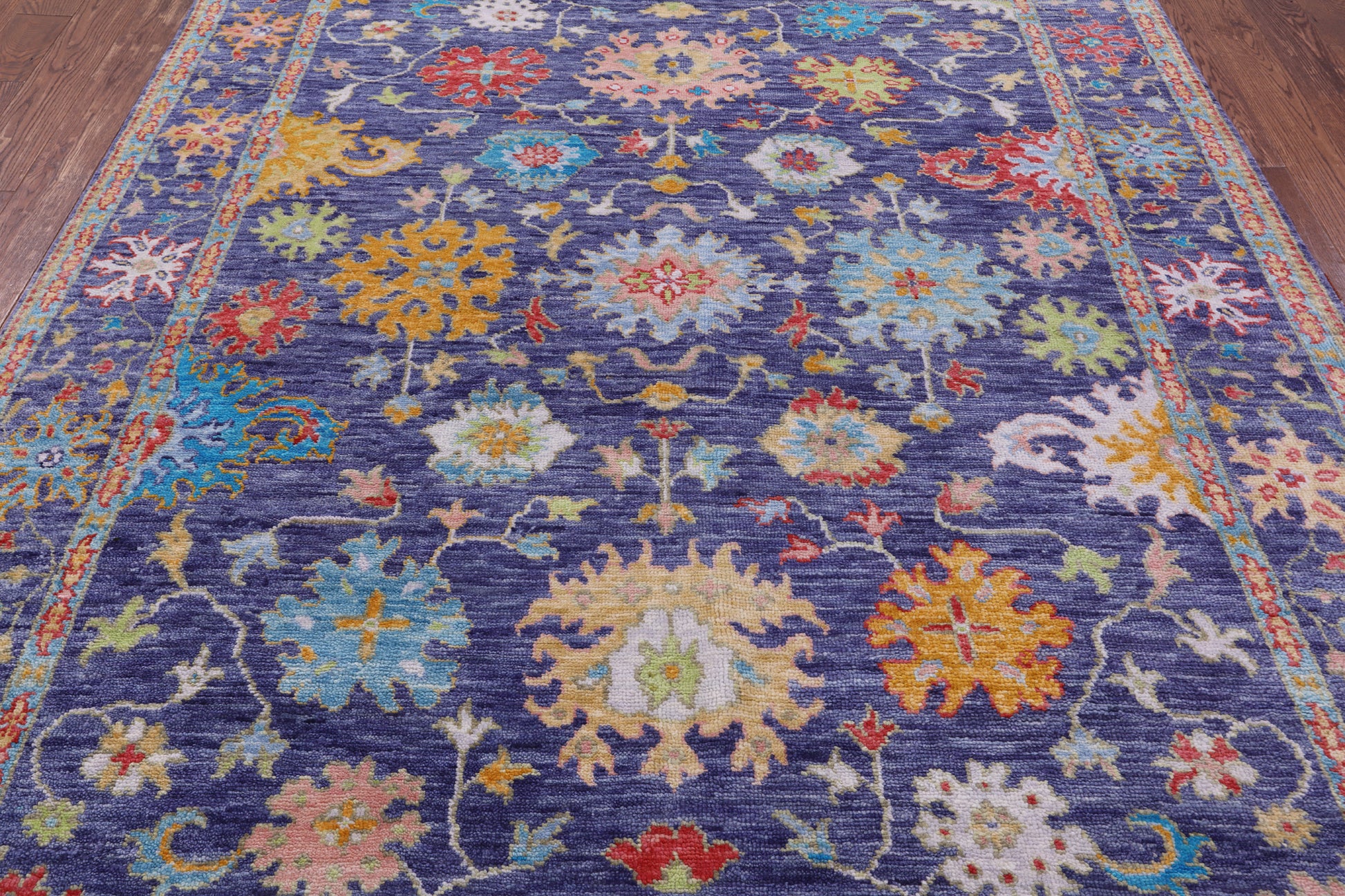 Purple Turkish Oushak Hand Knotted Wool Rug - 7' 9" X 9' 11" - Golden Nile