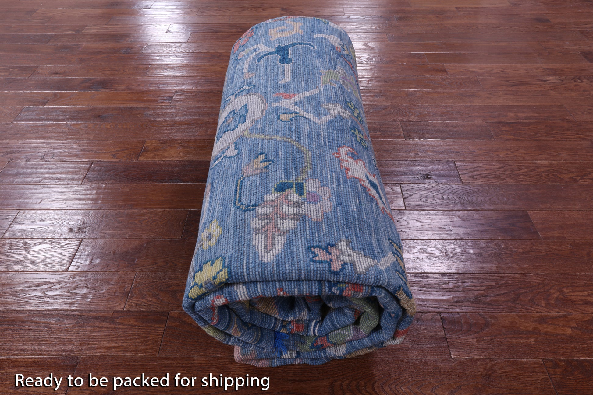 Blue Turkish Oushak Handmade Wool Rug - 10' 2" X 14' 3" - Golden Nile