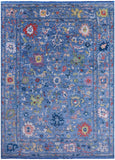 Blue Turkish Oushak Handmade Wool Rug - 10' 2" X 14' 3" - Golden Nile