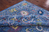 Blue Turkish Oushak Handmade Wool Rug - 10' 2" X 14' 3" - Golden Nile